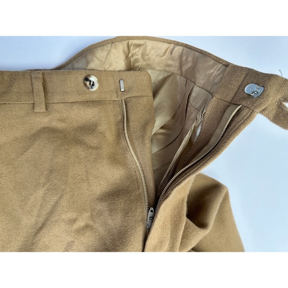 Vintage 70s High Waisted Trousers Camel Brown Wool Women's Tailored Pants Sz 4 - Picture 7 of 9